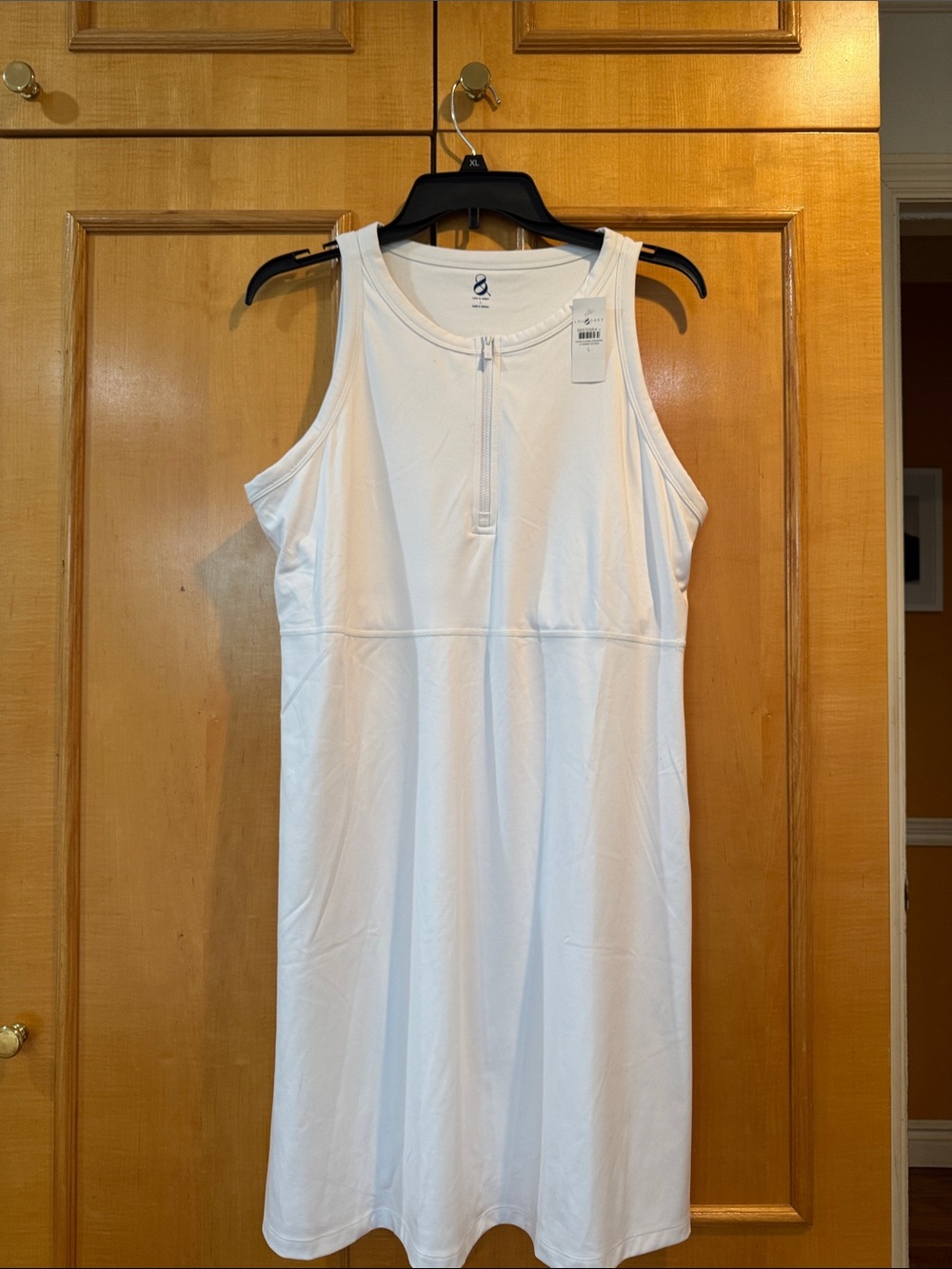 White Sleeveless Zip-Front Athletic Dress Lou & Grey by Loft Large🍀